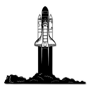 Aplique de Parede Decolagem Foguete Em Madeira