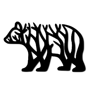 Aplique de Parede Urso Árvores em Madeira