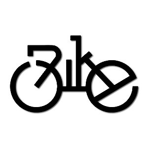 Aplique de Parede Bike Escrito em Madeira