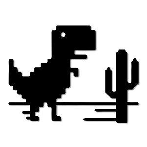Aplique de Parede T-Rex Game - Jogo Dinossauro Chrome em Madeira