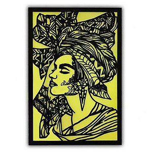 Quadro decorativo Gato linear com moldura de madeira  Embroidered canvas  art, Cat tattoo, Line art drawings