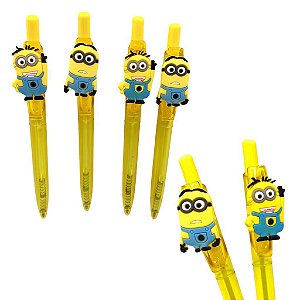 CANETA ESFEROGRÁFICA MINIONS - 4 PEÇAS