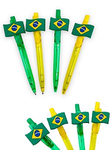 CANETA ESFEROGRÁFICA BRASIL - 4 PEÇAS