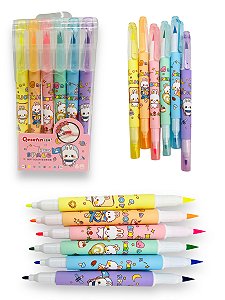 MARCA TEXTO NEON QUESEFUN 2 PONTAS - PINCEL BRUSH  1281
