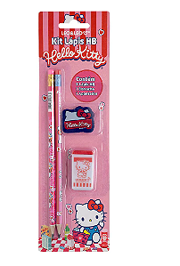 KIT ESCOLAR HELLO KITTY+ APONTADOR E BORRACHA