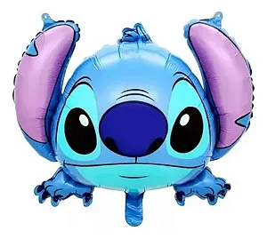 BALÃO METALIZADO 45 CM STITCH ROSTINHO - 3 PEÇAS