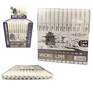 CONJUNTO CANETAS PRETAS PONTAS DIVERSAS - MICROLINE