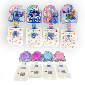 ESCOVA DE CABELO ACRILICA COM LANTEJOULAS STITCH - UN