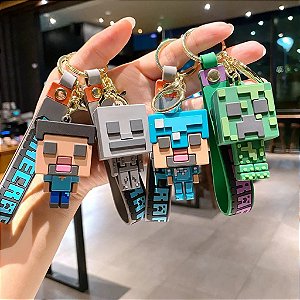 CHAVEIRO MINECRAFT LUXO GRANDE FUNKO - 4 PEÇAS DIVERSAS
