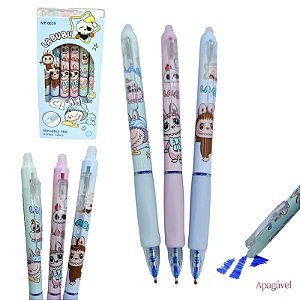 CANETA APAGAVEL CAIXINHA 12 PEÇAS LABUBU