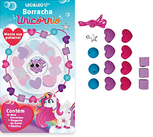 Borracha Monte sua pulseira UNICORNIO - BLISTER C/ 14 BORRACHAS 1 ELASTICO E 1 PINGENTE
