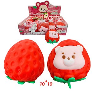 SQUISHY DE APERTAR ANTI STRESS - MORANGO BEAR DO AMOR