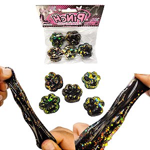 TABA SQUISHY DE APERTAR MINI PATINHA PRETA ( CARTELA COM 5 MINI PATIHAS)