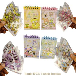 MINI CADERNINHO DE ADESIVOS - SANRIO - 4 PEÇAS