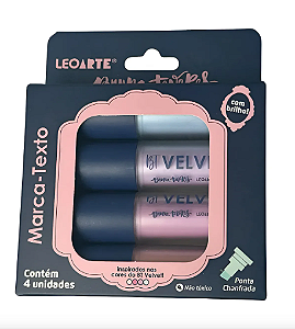 KIT MARCA TEXTO VELVET COM BRILHO 4 CORES BRUNA TAVARES
