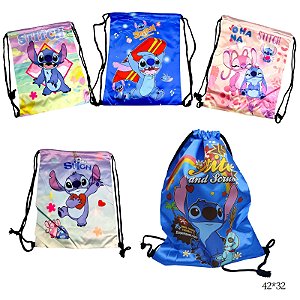 SACOCHILA ACETINADA STITCH - UNIDADE- DIVERSAS