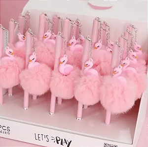 CANETA  POMPOM FLAMINGO