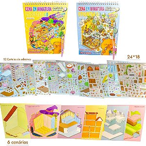 CENARIO GRANDE 18X 24 CM - 12 FOLHAS ADESIVOS+ 6 CENÁRIOS