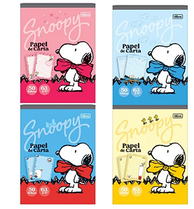 Caderno colado PAPEL CARTA SNOOPY 50F - UNIDADE
