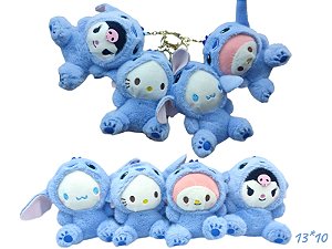 CHAVEIRO PELUCIA SANRIO FANTASIA - UNIDADE MODELOS DIVERSOS