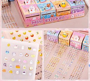 CAIXINHA COM MICRO ADESIVOS DIVERTIDOS DIVERSOS -UN