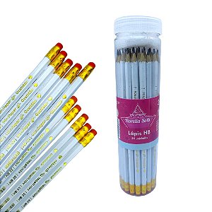 POTE LAPIS BRANCO COM FRASE GRATIDÃO - 36 PEÇAS