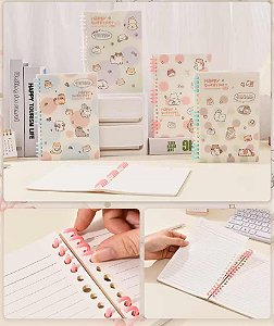 CADERNO CAPA PLÁSTICA / FOLHAS REPOSICIONÁVEIS GATOS CUTE