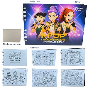 NOVIDADE DO MOMENTO!!! LIVRO DE COLORIR 50 FLS - GUERREIRAS K-POP / HUNTRIX