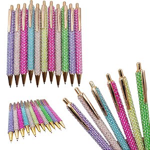 CANETA STRASS LUXO - CORES DIVERSAS