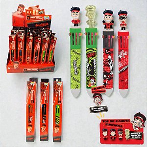 CANETA 10 CORES ENALDINHO - BONECOS RAROS SURPRESA