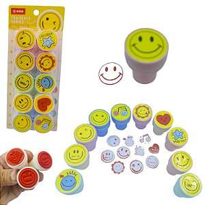 KIT 10 MINI CARIMBOS EMOJIS