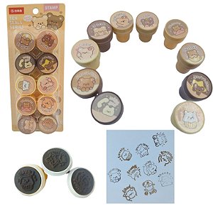 KIT 10 MINI CARIMBOS URSINHOS