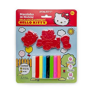 Massinha de Modelar c/ Molde Hello Kitty - Blister c/ 80g 8und + 3 Moldes