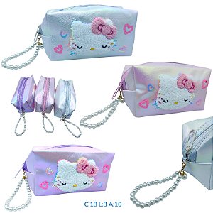 NECESSARIE/ESTOJO COM APLIQUE BORDADO HELLO KITTY