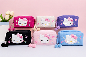 NECESSARIE/ESTOJO COM APLIQUE BORDADO HELLO KITTY