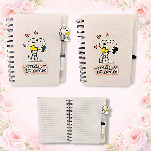 CADERNETA SNOOPY - MÃE EU TE AMO