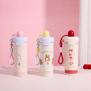 Garrafa Térmica Bolinha com Alça Colorida - 600 ML