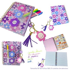 KIT CADERNO PRESENTE LILAS - UN