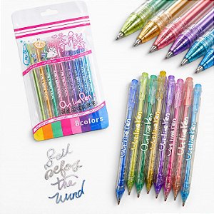 CANETA GEL METALICA OUTLINE PEN - 8 CORES