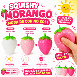 SQUISHY MUDA COR NO SOL E COM CHEIRO DE MORANGO - UNIDADE