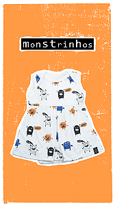 vestido body regata monstrinhos