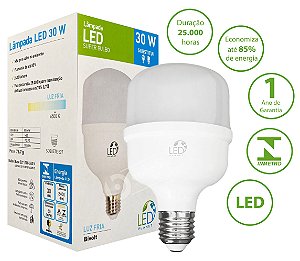 Lâmpada Led Super Bulbo 30w Alta Potência Branco Frio 6500k