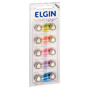 Bateria Pilha Alcalina Elgin LR44 A76 LR1154 357 AG13 82194 - kit de 10 unidades