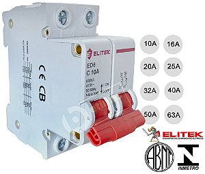 Disjuntor Bipolar Duplo 2 Polos 10A até 63A