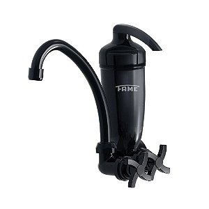 Torneira Com Filtro Preta Pia Cozinha Acquafam Fame + Refil