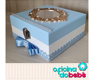 Caixa de Lembrancinhas - Azul com espelho