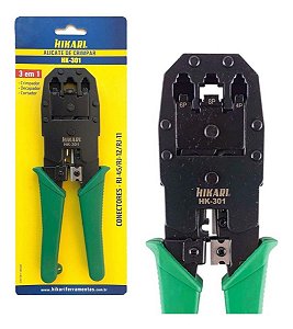 Alicate Crimpar RJ11, RJ12 e RJ45  HK-301 Hikari