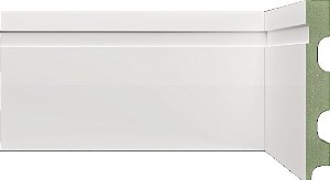 Rodapé e Guarnição Branco em MDF ULTRA 12cm com friso moderno - modelo 1202 - preço por barra com 2,40 metros lineares * com vão para passar fio