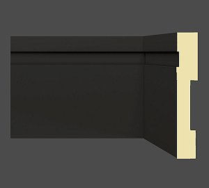 Rodapé e Guarnição MDF 10 cm 1002 com friso moderno BLACK / PRETO - preço por barra com 2,40 metros lineares