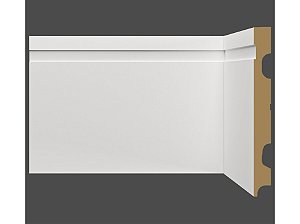 Rodapé e Guarnição Branco em MDF 15cm com friso moderno 1502 - preço por barra com 2,40 metros lineares * com vão para passar fio